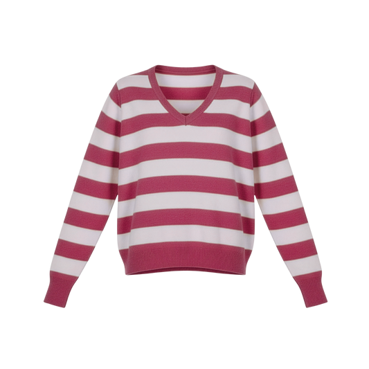 Rosso Striped V-Neck Sweater AW26